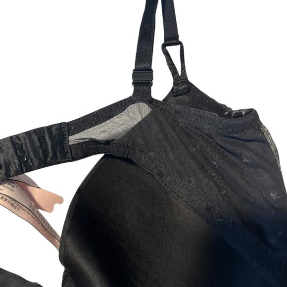 Victoria's Secret‎ Lined Demi Bra Women's 34D Black Velvet Hearts Romantic - Picture 7 of 8